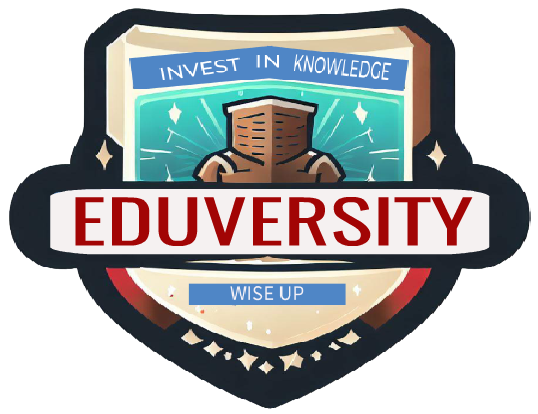 Eduversity official logo, a shield with the word EDUVERSITY written across the center.